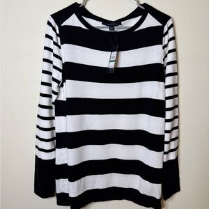 Tommy Hilfiger Striped Navy/ White Knit Sweater NWT